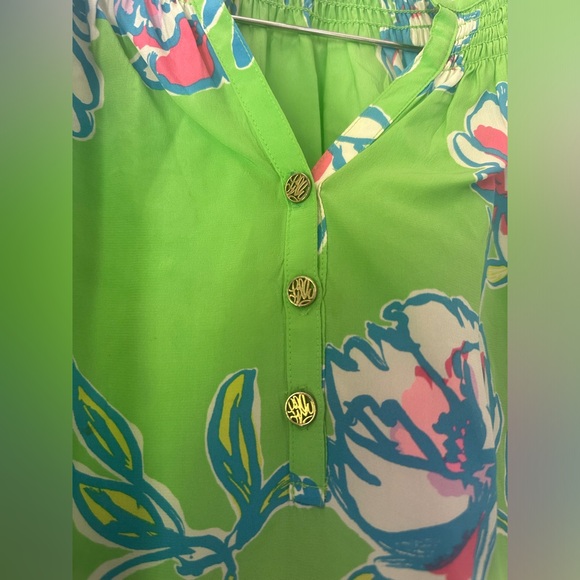 Lilly Pulitzer Elsa Silk Blouse in Tossed Green - Picture 3 of 5